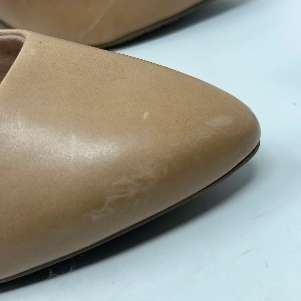 Clarks Womens 7W Warm Beige Leather Slip-On Kataleyna Gem Pump Dress Shoes NWOB